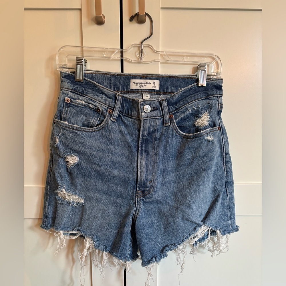Abercrombie & Fitch The Mom Short High Rise 4 inch Size 2 or Size 26 Curve Love